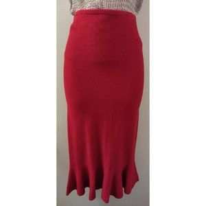 XOXO- Women's Fishtail Hem Knit Pencil Midi Skirt